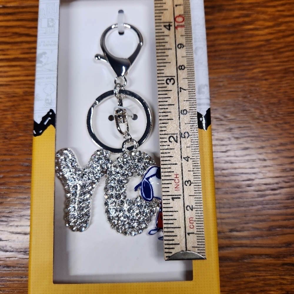 Peanuts Snoopy 'YO' Rhinestone Bag Charm - Silver - Picture 4 of 5